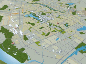 Ma anshan city Anhui China 35km 3D Model