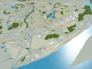 Ma anshan city Anhui China 35km 3D Model