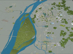 Ma anshan city Anhui China 35km 3D Model