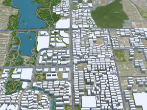 Ma anshan city Anhui China 35km 3D Model