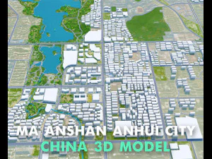Ma anshan city Anhui China 35km 3D Model