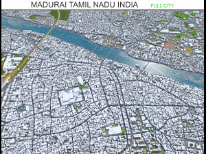 Madurai city Tamil Nadu India 25km Model 3D