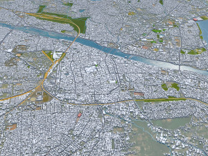 Madurai city Tamil Nadu India 25km Modelo 3D