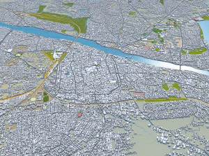 Madurai city Tamil Nadu India 25km 3D Model