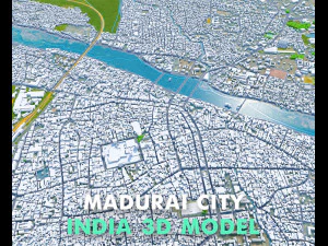 Madurai city Tamil Nadu India 25km 3D Model