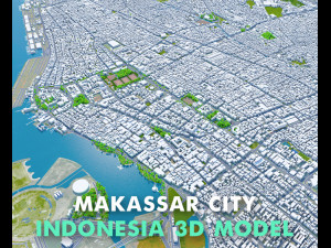 Makassar City South Sulawesi Indonesia 35km 3D Model