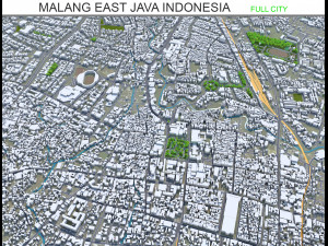 Malang city East Java Indonesia 20km 3D Model