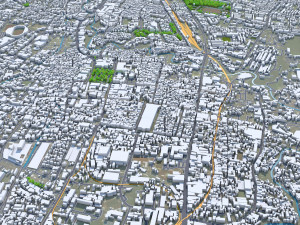 Malang city East Java Indonesia 20km 3D Model