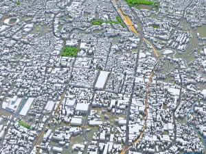 Malang city East Java Indonesia 20km 3D Model