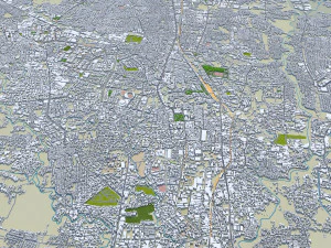 Malang city East Java Indonesia 20km 3D Model