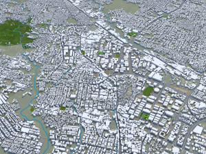 Malang city East Java Indonesia 20km 3D Model