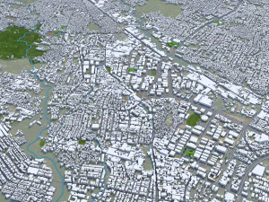 Malang city East Java Indonesia 20km 3D Model
