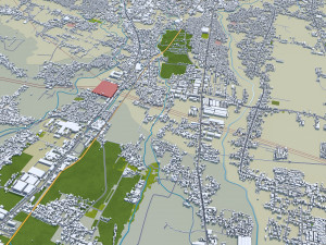 Malang city East Java Indonesia 20km 3D Model