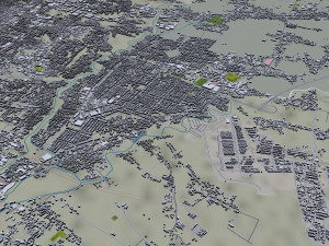 Malang city East Java Indonesia 20km 3D Model