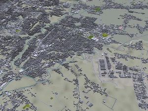 Malang city East Java Indonesia 20km 3D Model