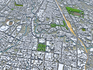 Malang city East Java Indonesia 20km 3D Model