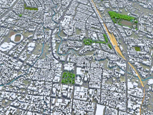 Malang city East Java Indonesia 20km 3D Model
