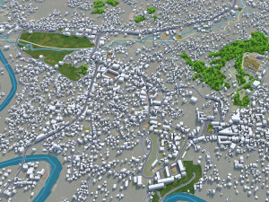 Malappuram city Kerala India 20km 3D Model