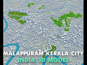 Malappuram city Kerala India 20km 3D Model
