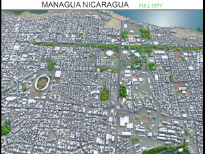 Managua şehri Nikaragua 30km 3D Model