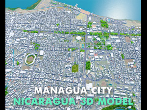 Managua city Nicaragua 30km 3D 모델