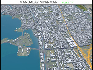 Mandalay city Myanmar Burma 30km Modelo 3D