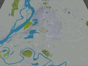 Mandalay city Myanmar Burma 30km 3D Model