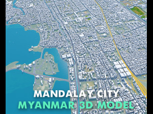 Mandalay city Myanmar Burma 30km Modelo 3D