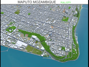 Maputo city Mozambique 30km 3D 모델