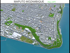 Maputo city Mozambique 30km 3D Model