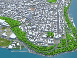 Maputo city Mozambique 30km 3D Model