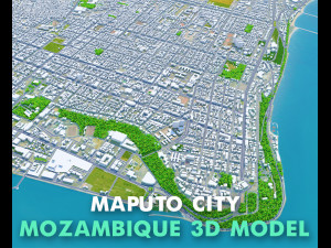 Maputo city Mozambique 30km Modelo 3D