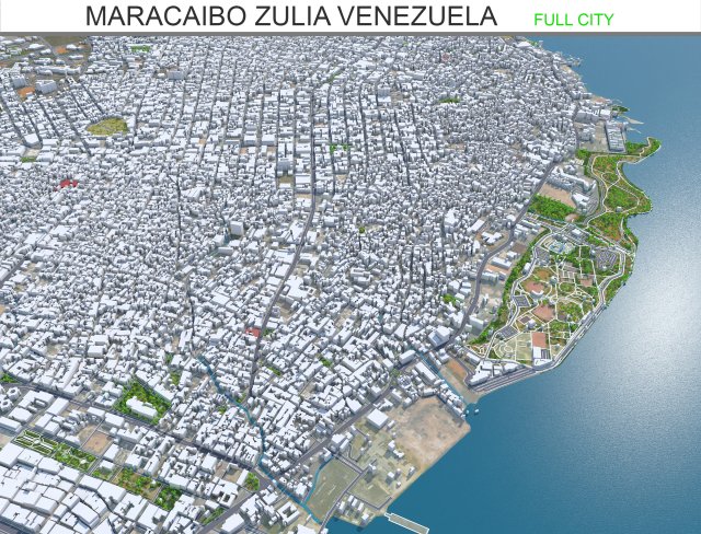 Maracaibo city Zulia Venezuela 30km Model 3D .c4d .max .obj .3ds .fbx .stl .blend 