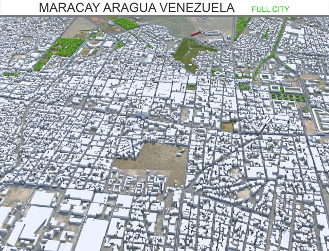 Maracay city Aragua Venezuela 35km 3D Модель .c4d .max .obj .3ds .fbx .stl .blend 