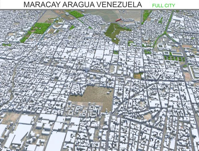 Maracay city Aragua Venezuela 35km 3D Model .c4d .max .obj .3ds .fbx .stl .blend 