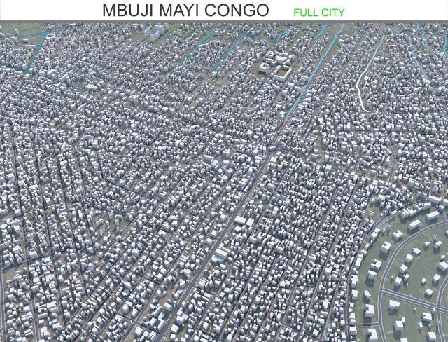 Mbuji city Mayi Congo 20km 3D Model .c4d .max .obj .3ds .fbx .stl .blend 