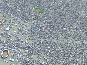 Mbuji city Mayi Congo 20km 3D Model