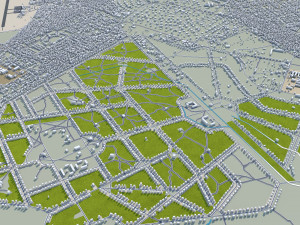 Mbuji city Mayi Congo 20km 3D Model