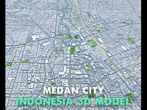 Medan city Indonesia 30km 3Dモデル