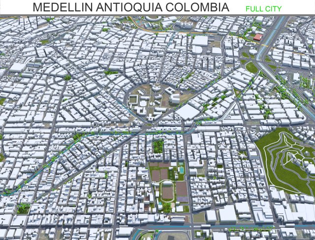 Medellin city Antioquia Colombia 30km Modelo 3D .c4d .max .obj .3ds .fbx .stl .blend 