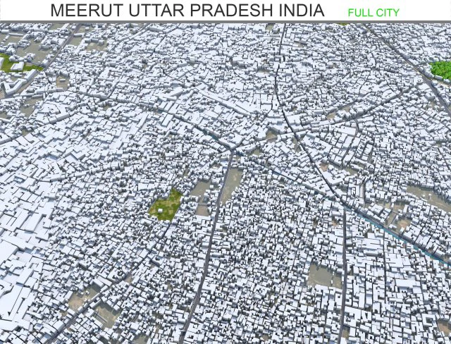 Meerut city Uttar Pradesh India 25km 3D Model .c4d .max .obj .3ds .fbx .stl .blend