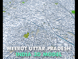 Meerut city Uttar Pradesh India 25km 3D-Modell