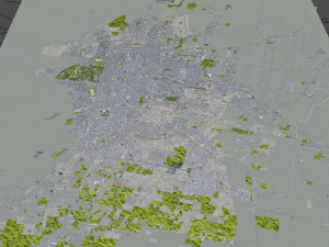 Mendoza city Argentina 32km 3D Model