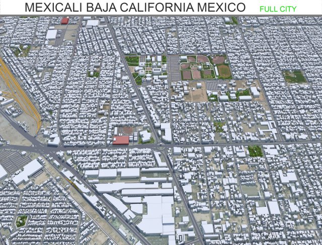 Mexicali city Baja California Mexico 30km Modello 3D .c4d .max .obj .3ds .fbx .stl .blend 