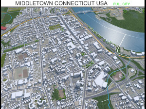 Middletown city Connecticut USA 15km Model 3D