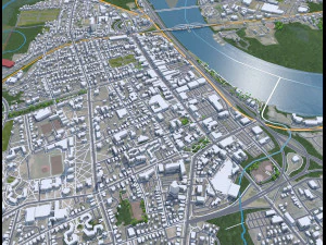 Middletown city Connecticut USA 15km 3D Model