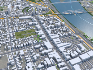 Middletown city Connecticut USA 15km Modello 3D