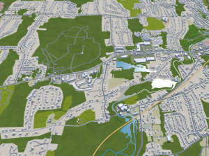 Middletown city Connecticut USA 15km Modello 3D