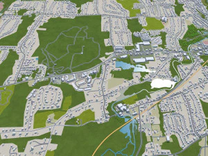 Middletown city Connecticut USA 15km 3D Model