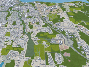 Middletown city Connecticut USA 15km 3D Model